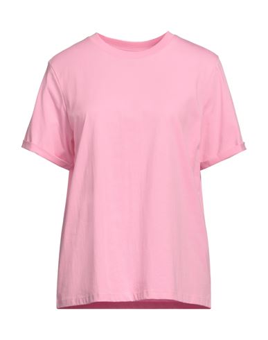 Pieces Woman T-shirt Pink Size L Cotton