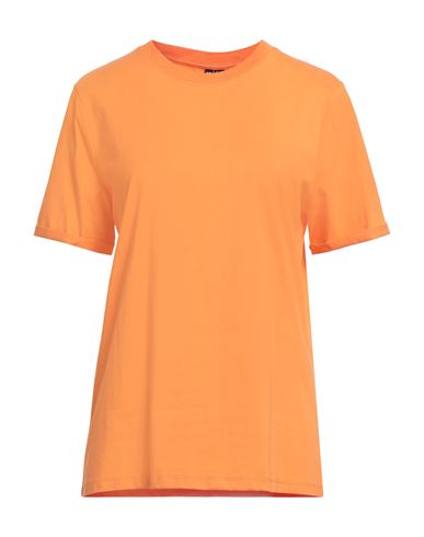 Woman T-shirt Orange Size M Cotton