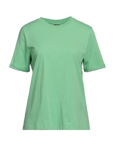 Pieces Woman T-shirt Green Size M Cotton