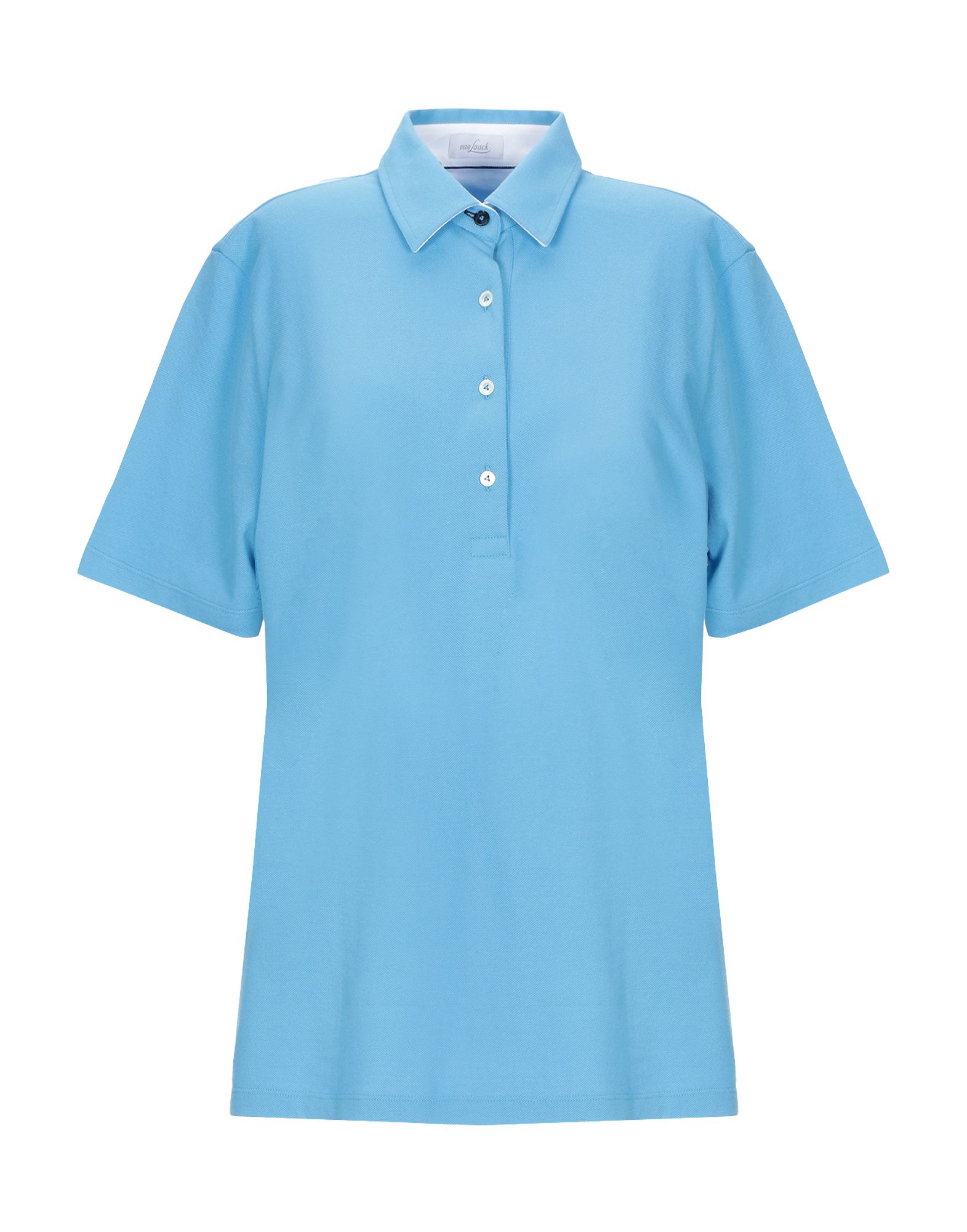 《セール開催中》VAN LAACK レディース ポロシャツ アジュールブルー 38 コットン 100%