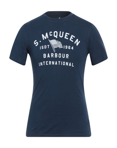 Barbour Man T-shirt Midnight Blue Size S Cotton