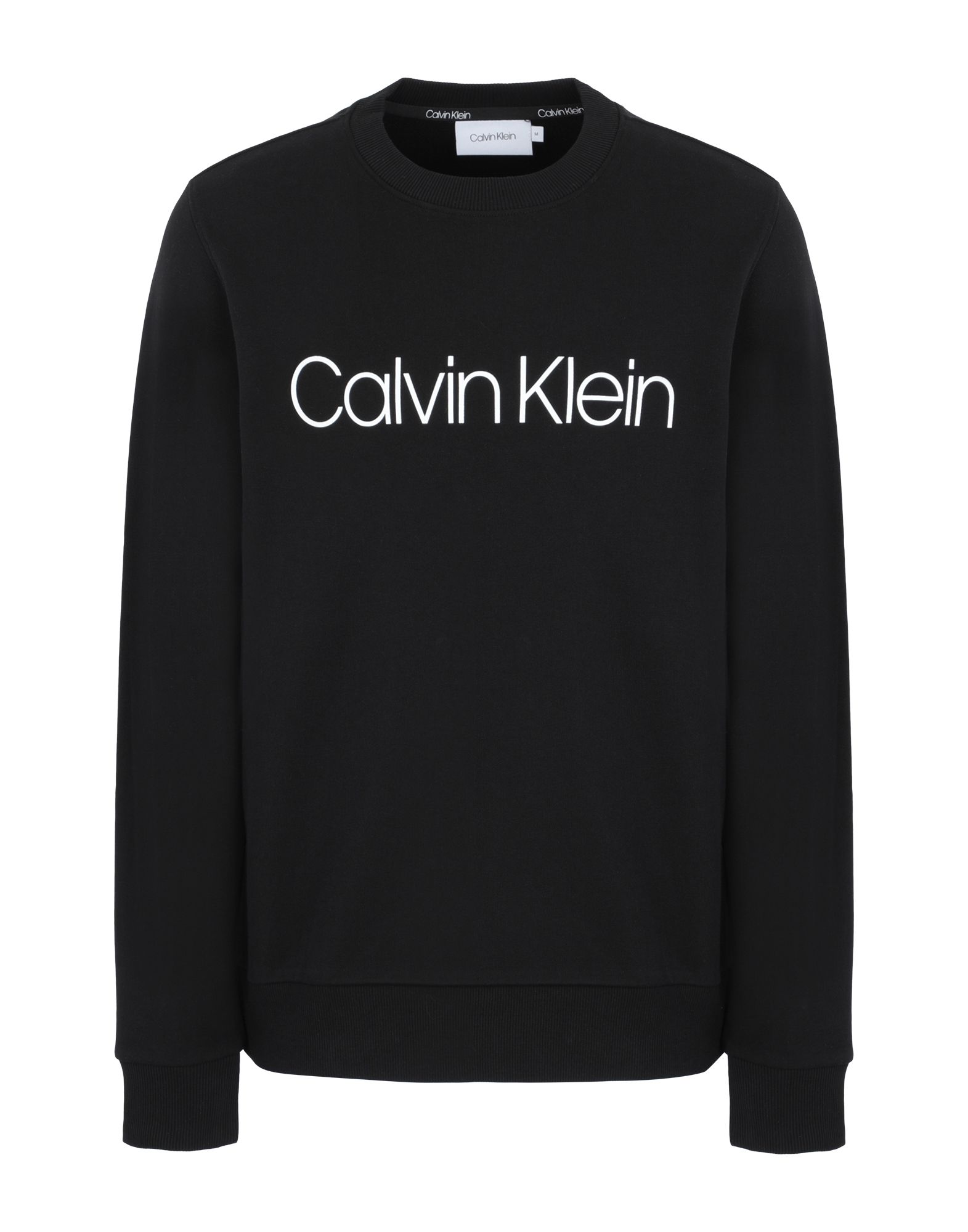 《セール開催中》CALVIN KLEIN メンズ スウェットシャツ ブラック S オーガニックコットン 100% COTTON LOGO SWEATSHIRT