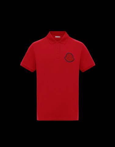 red moncler polo shirt