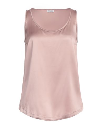 Brunello Cucinelli Satin Reversible Tank Top In Pink