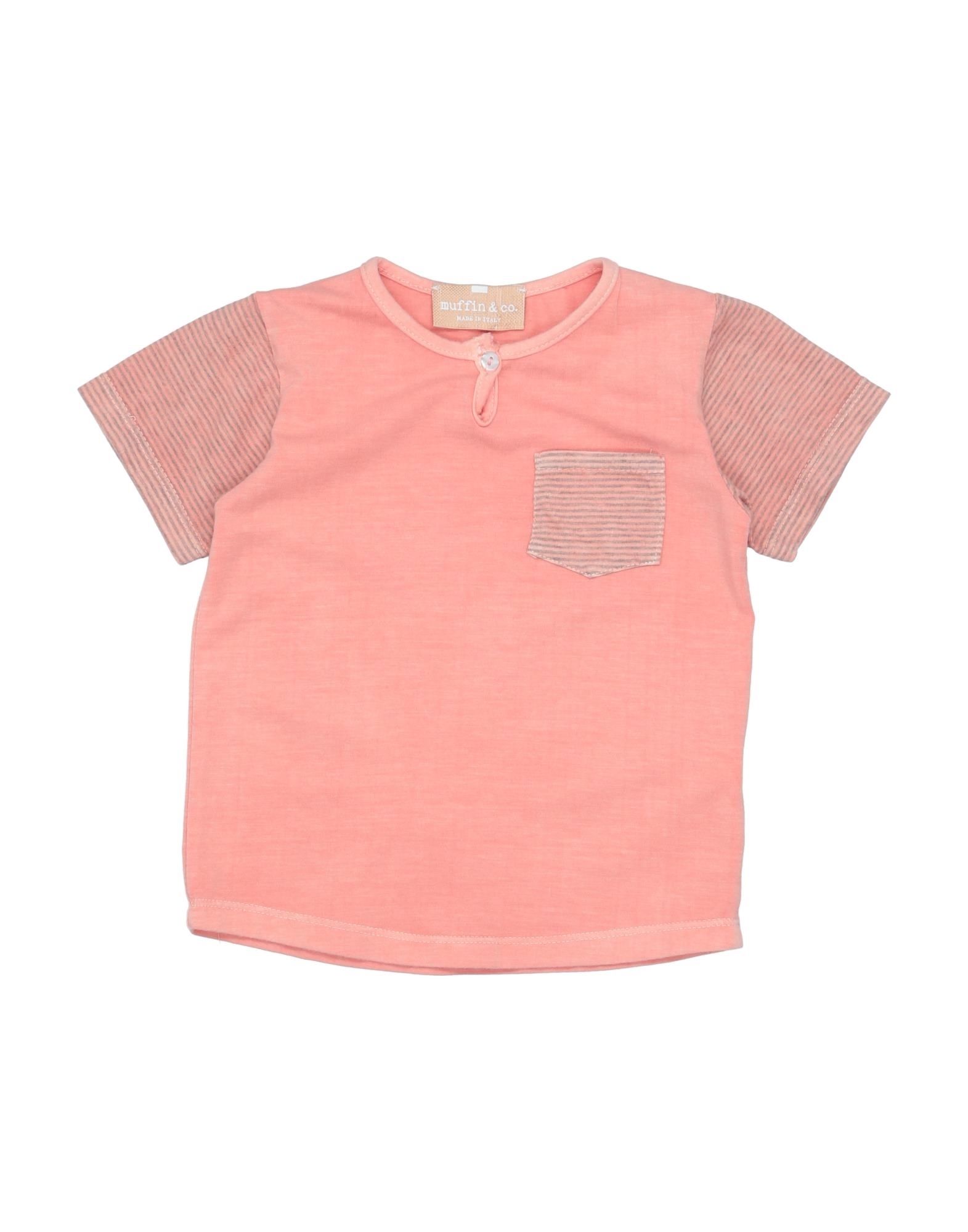Muffin & Co. Kids' T-shirts In Salmon Pink