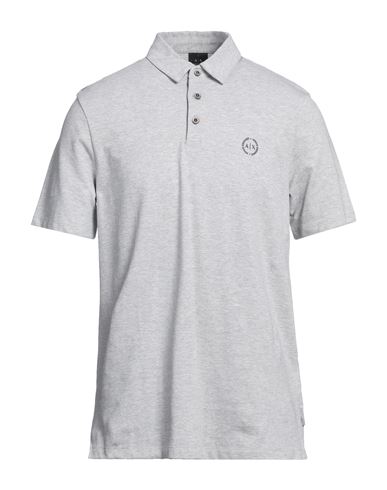 Armani Exchange Man Polo Shirt Light Grey Size Xxl Cotton, Elastane, Polyester