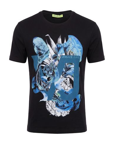 Versace Jeans Man T-shirt Black Size S Cotton