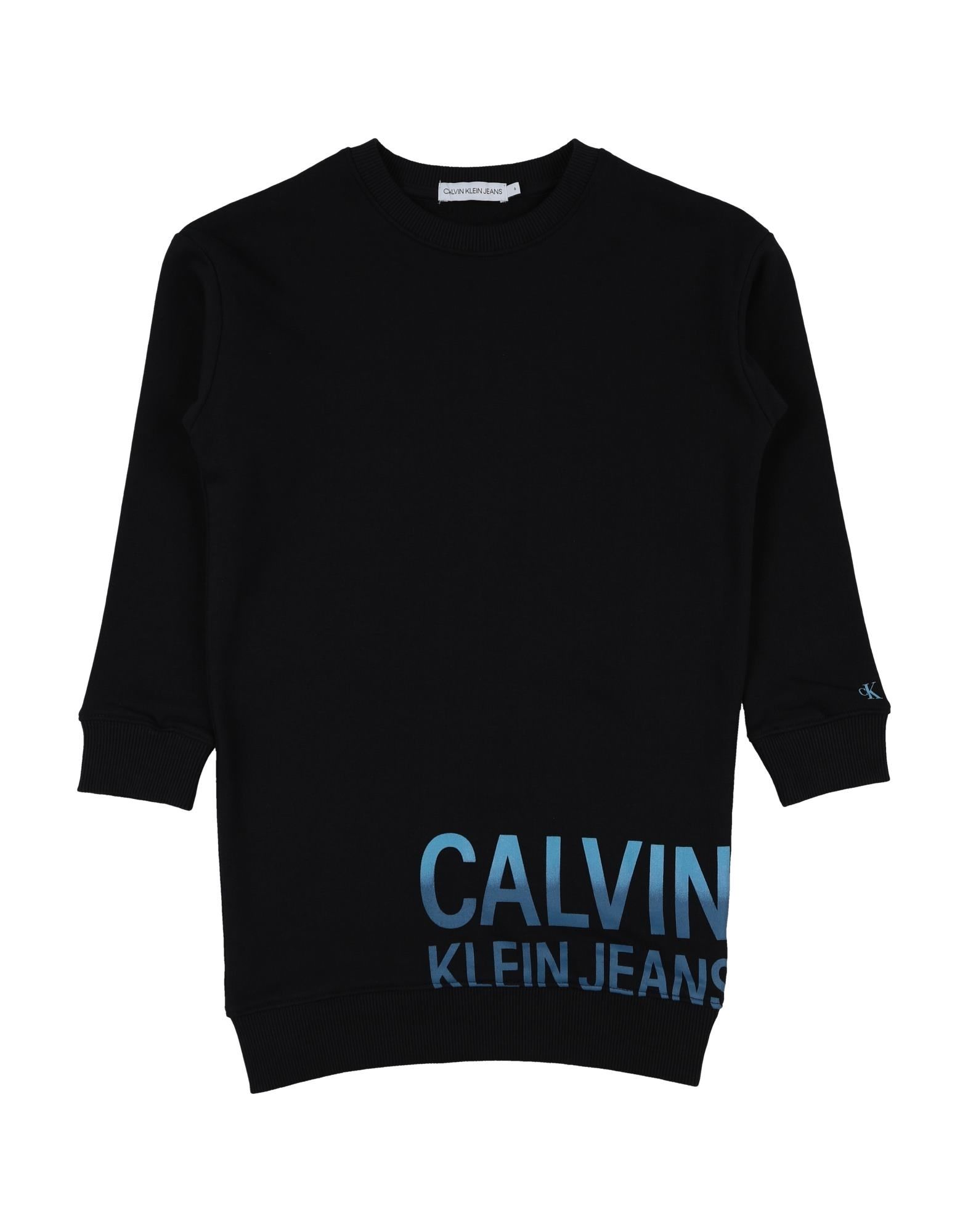 《セール開催中》CALVIN KLEIN JEANS ガールズ 9-16 歳 スウェットシャツ ブラック 10 オーガニックコットン 100%