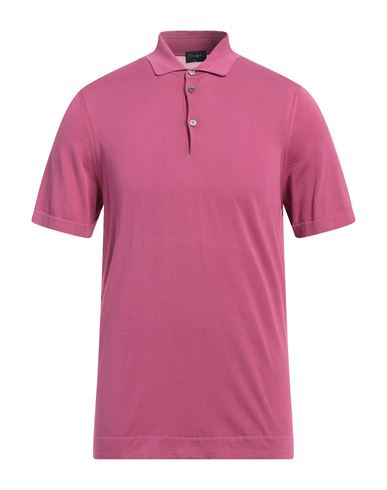 Shop Drumohr Man Polo Shirt Magenta Size 38 Cotton
