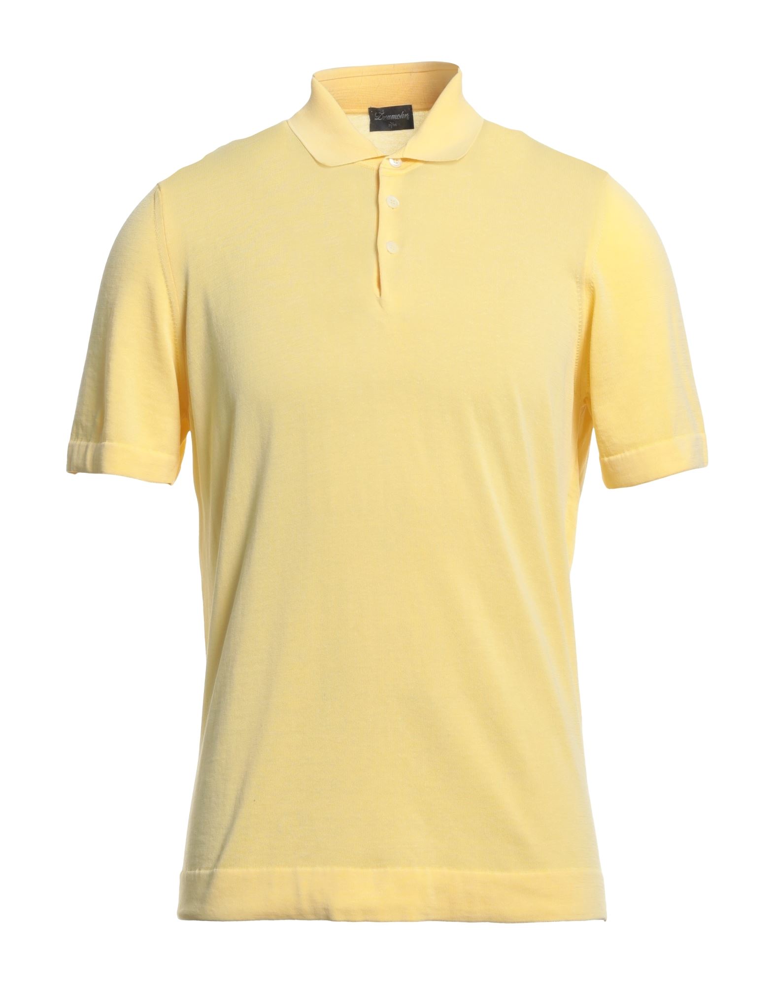 Drumohr Man Polo Shirt Ocher Size 46 Cotton In Yellow