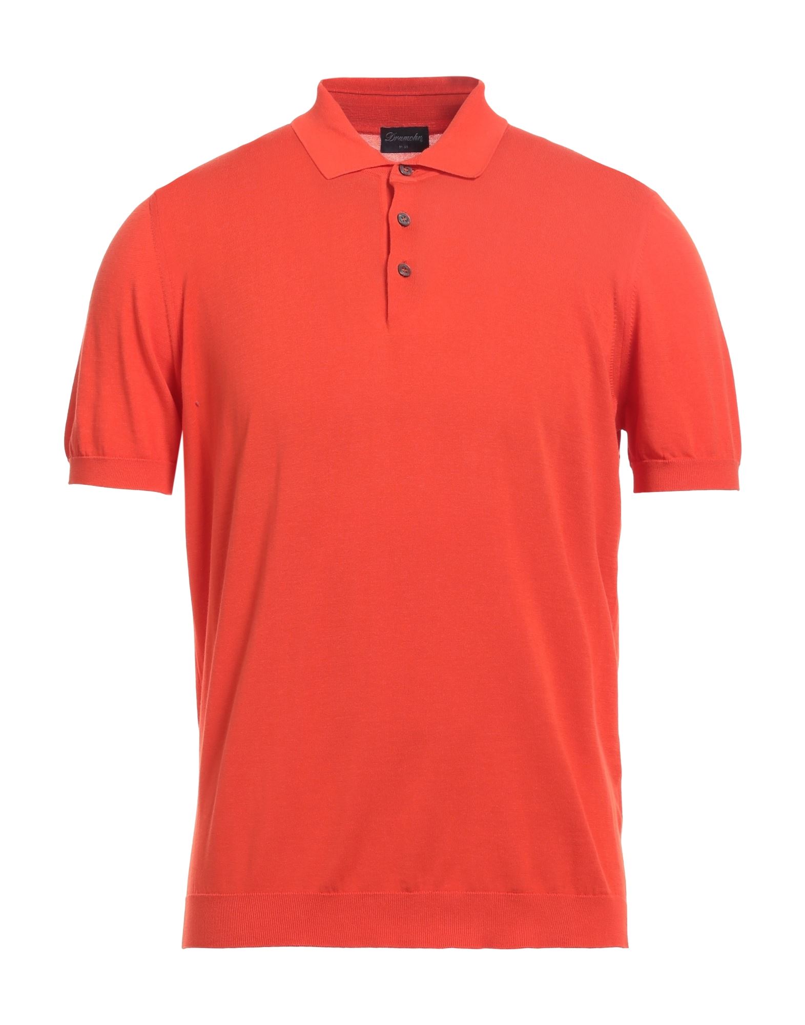 Shop Drumohr Man Polo Shirt Tomato Red Size 48 Cotton