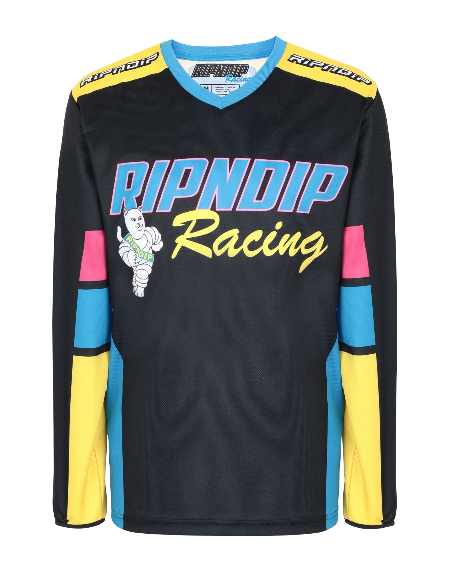 《セール開催中》RIPNDIP メンズ T シャツ ブラック M ポリエステル 100% Racing Team LS Jersey