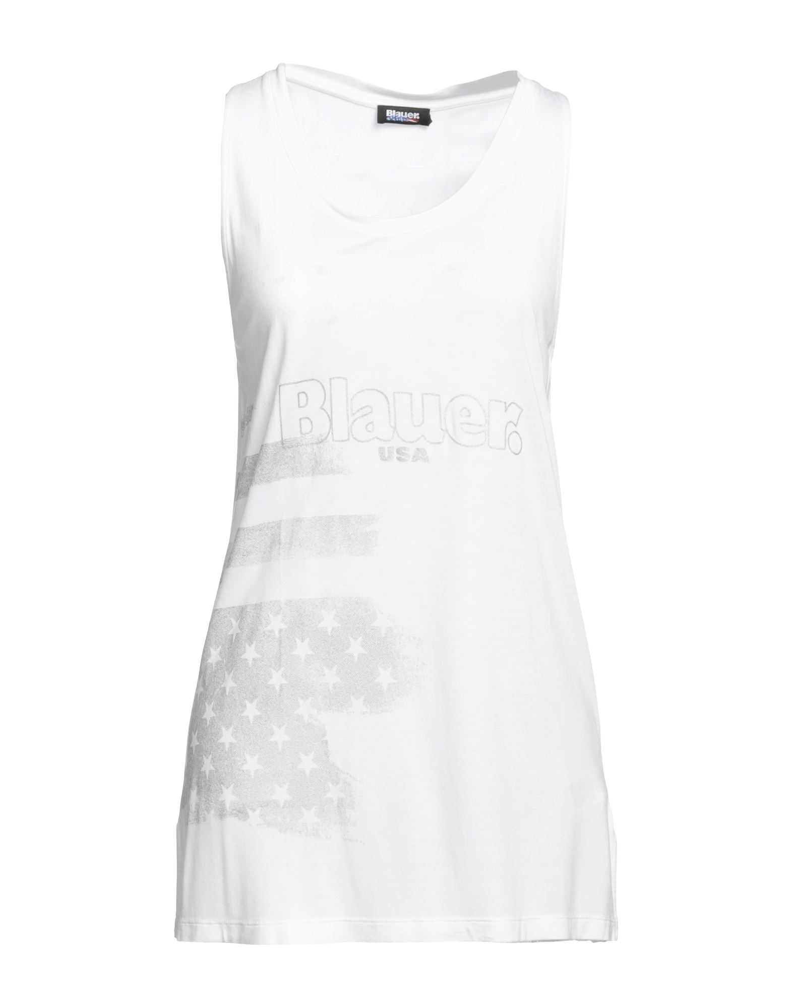 Blauer Tank Top In White