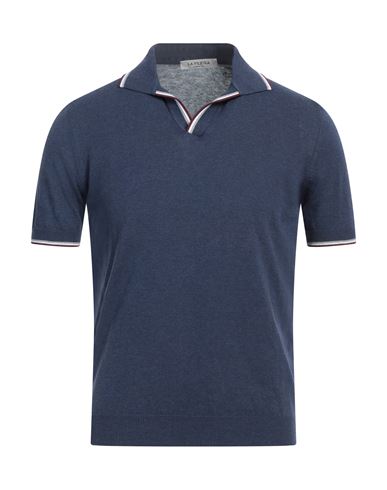 La Fileria Man Polo Shirt Slate Blue Size 36 Cotton
