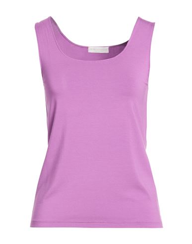 Le Tricot Perugia Woman Tank Top Purple Size L Viscose, Elastane