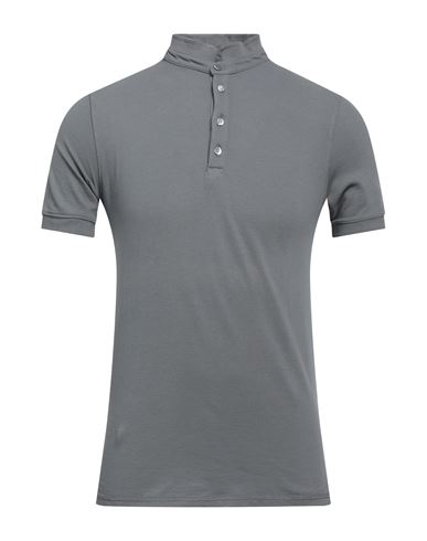 Alpha Studio Man T-shirt Lead Size 36 Cotton, Elastane In Grey