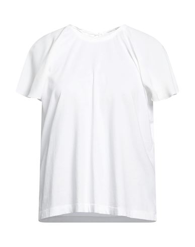 19.70 Nineteen Seventy Woman T-shirt Off White Size 12 Cotton, Acetate, Silk