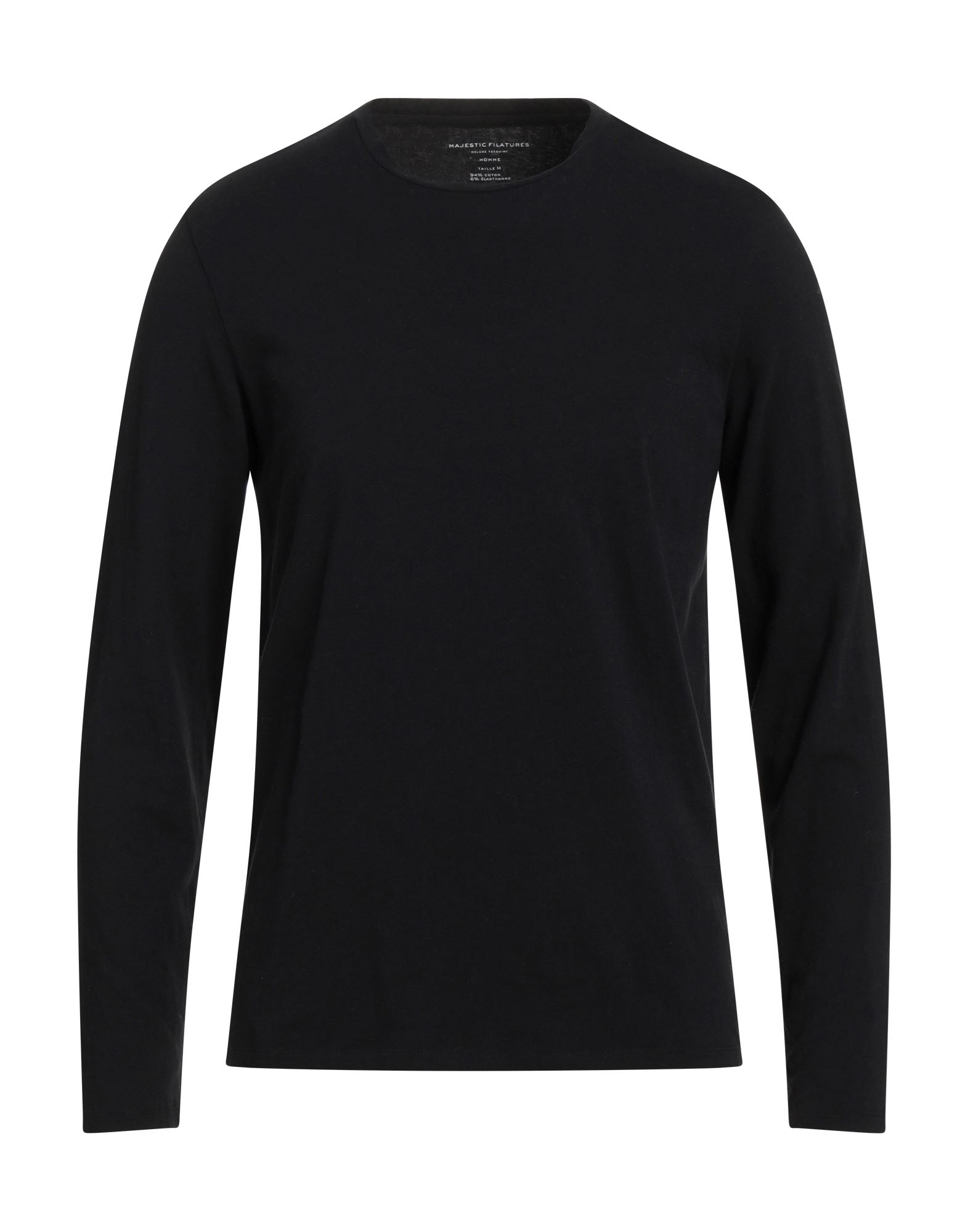 Majestic Basic Cotton T-shirt In Black