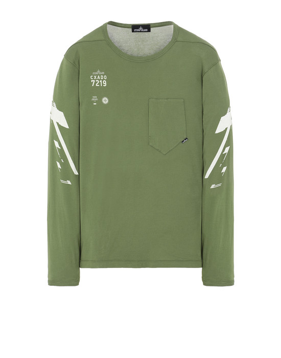 Long sleeve t-shirt Man 20214 PRINTED LS CATCH POCKET-T2 Front STONE ISLAND SHADOW PROJECT