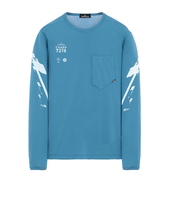 Long sleeve t-shirt Man 20214 PRINTED LS CATCH POCKET-T2 Front STONE ISLAND SHADOW PROJECT