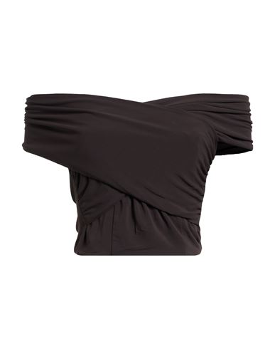 Mem.js Mem. Js Woman Top Chocolate Brown Size Xs Acetate, Nylon, Elastane In Brown