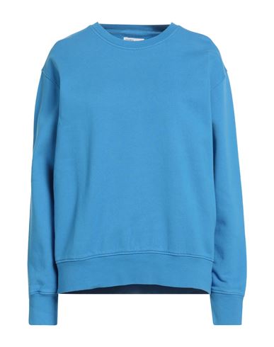 Colorful Standard Woman Sweatshirt Azure Size Xl Organic Cotton In Blue