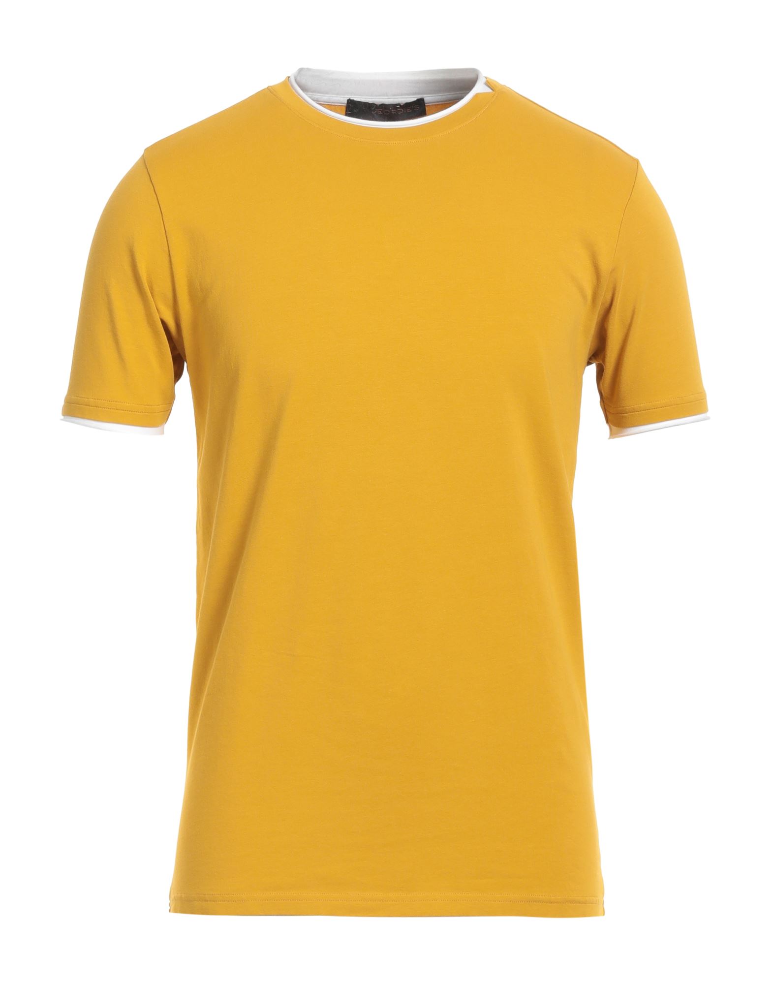 Jeordie's Man T-shirt Mustard Size Xxl Cotton, Elastane In Yellow