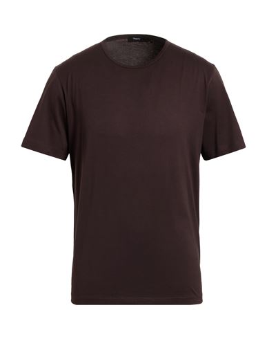 Theory Man T-shirt Chocolate Brown Size L Cotton