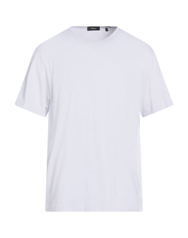 Theory Man T-shirt Lilac Size Xl Cotton In White