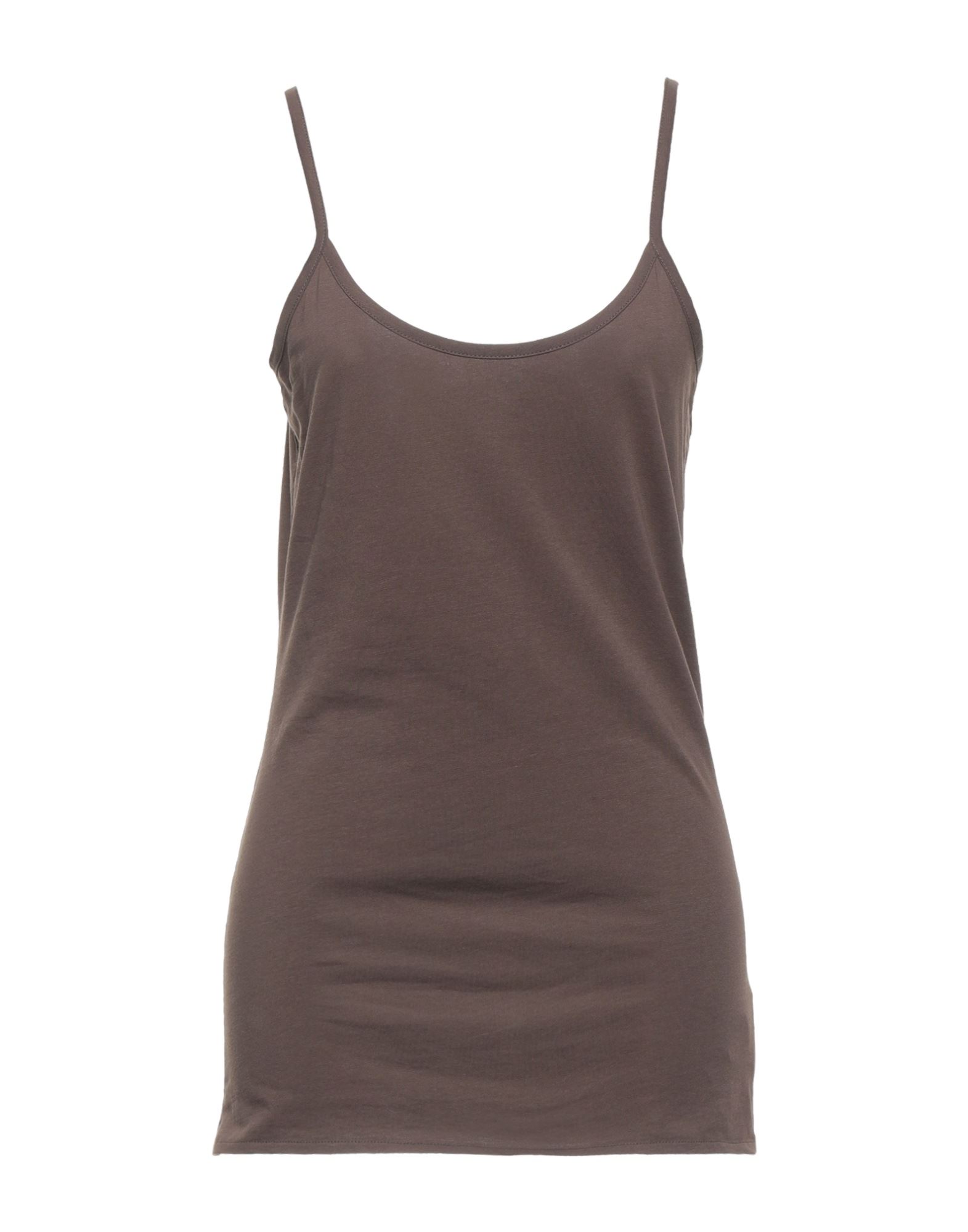 Alpha Studio Tank Tops In Dark Brown