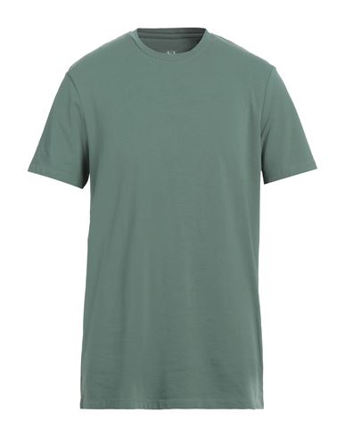 Armani Exchange Man T-shirt Green Size Xs Cotton, Elastane In Green