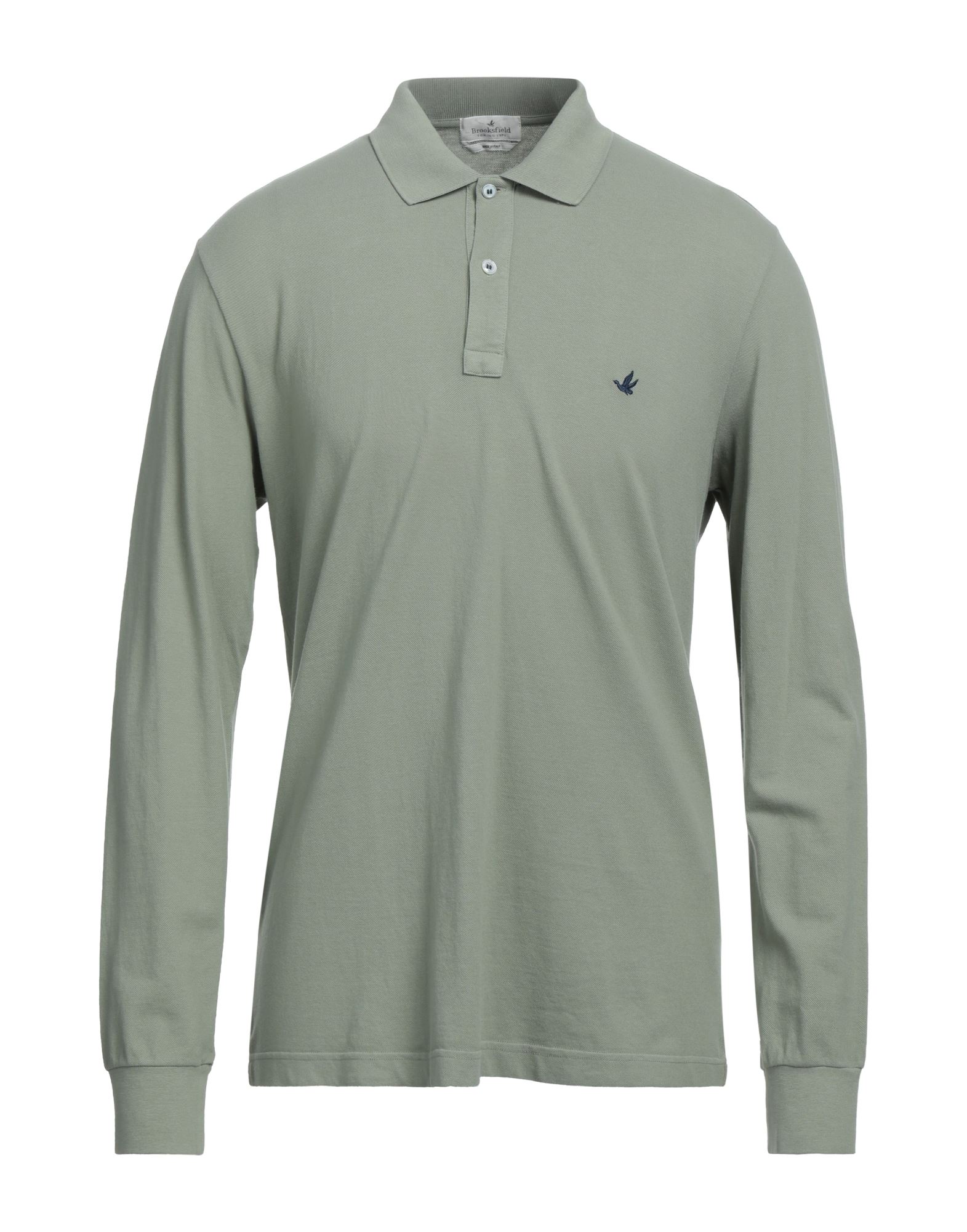 Brooksfield Polo Shirts In Sage Green