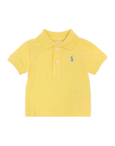 Polo Ralph Lauren Babies'  Cotton Mesh Polo Shirt Newborn Boy Polo Shirt Yellow Size 3 Cotton