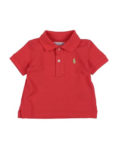 Polo Ralph Lauren Babies'  Cotton Mesh Polo Shirt Newborn Boy Polo Shirt Red Size 3 Cotton