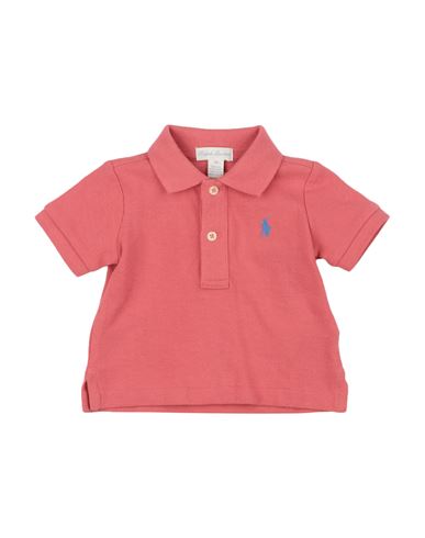 Polo Ralph Lauren Babies'  Cotton Mesh Polo Shirt Newborn Boy Polo Shirt Coral Size 3 Cotton In Red