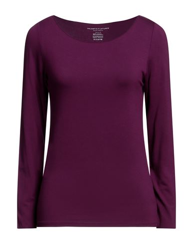 Majestic Filatures Woman T-shirt Purple Size 2 Viscose, Elastane