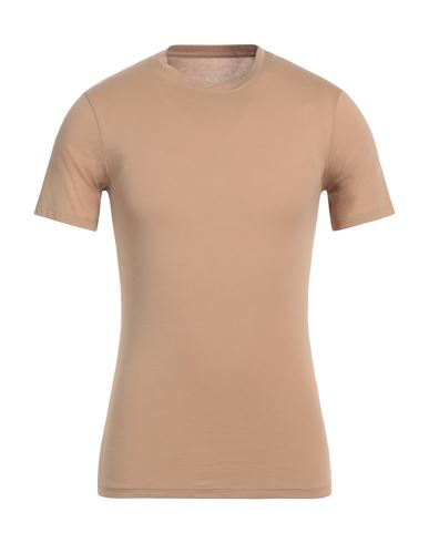 Armani Exchange Man T-shirt Sand Size Xs Pima Cotton In Brown