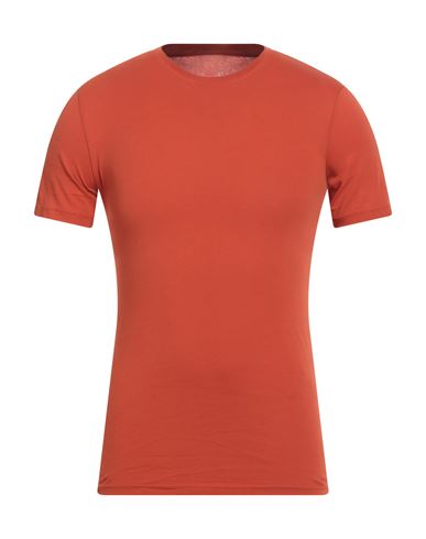 Armani Exchange Man T-shirt Rust Size L Pima Cotton In Red