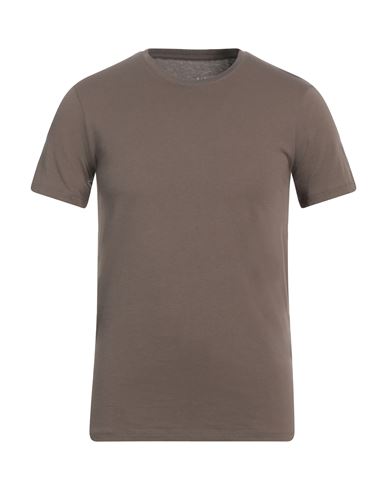 Armani Exchange Man T-shirt Khaki Size L Pima Cotton In Brown