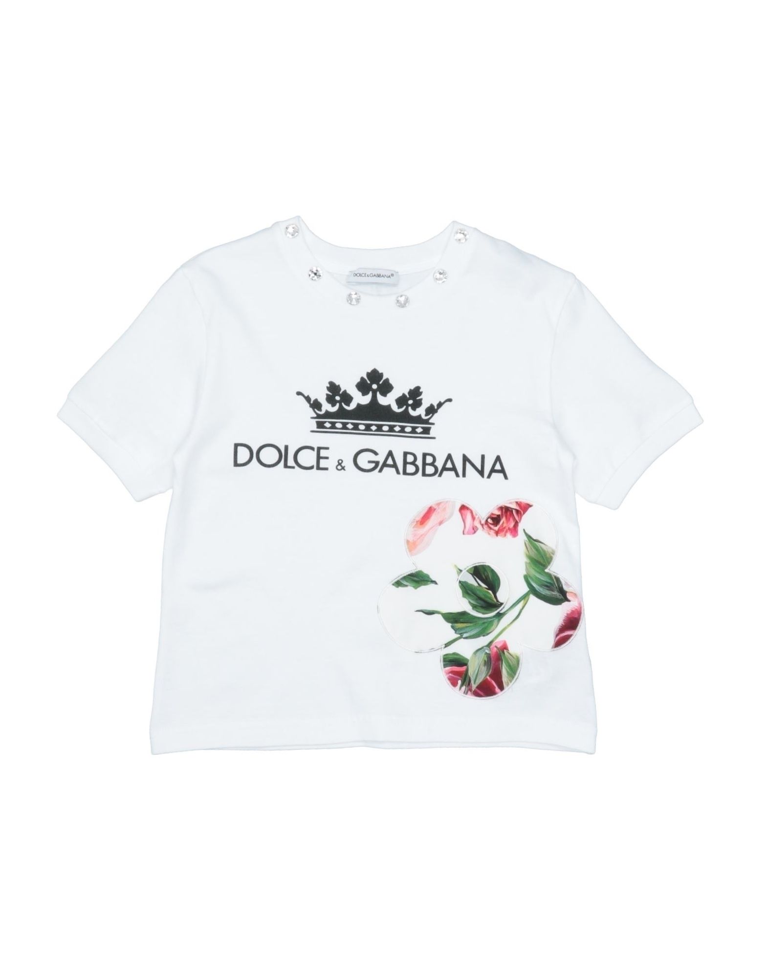 ＜YOOX＞ DOLCE & GABBANA ガールズ 3-8 歳 T シャツ ホワイト 3 コットン 100% / レーヨン / クリスタル画像