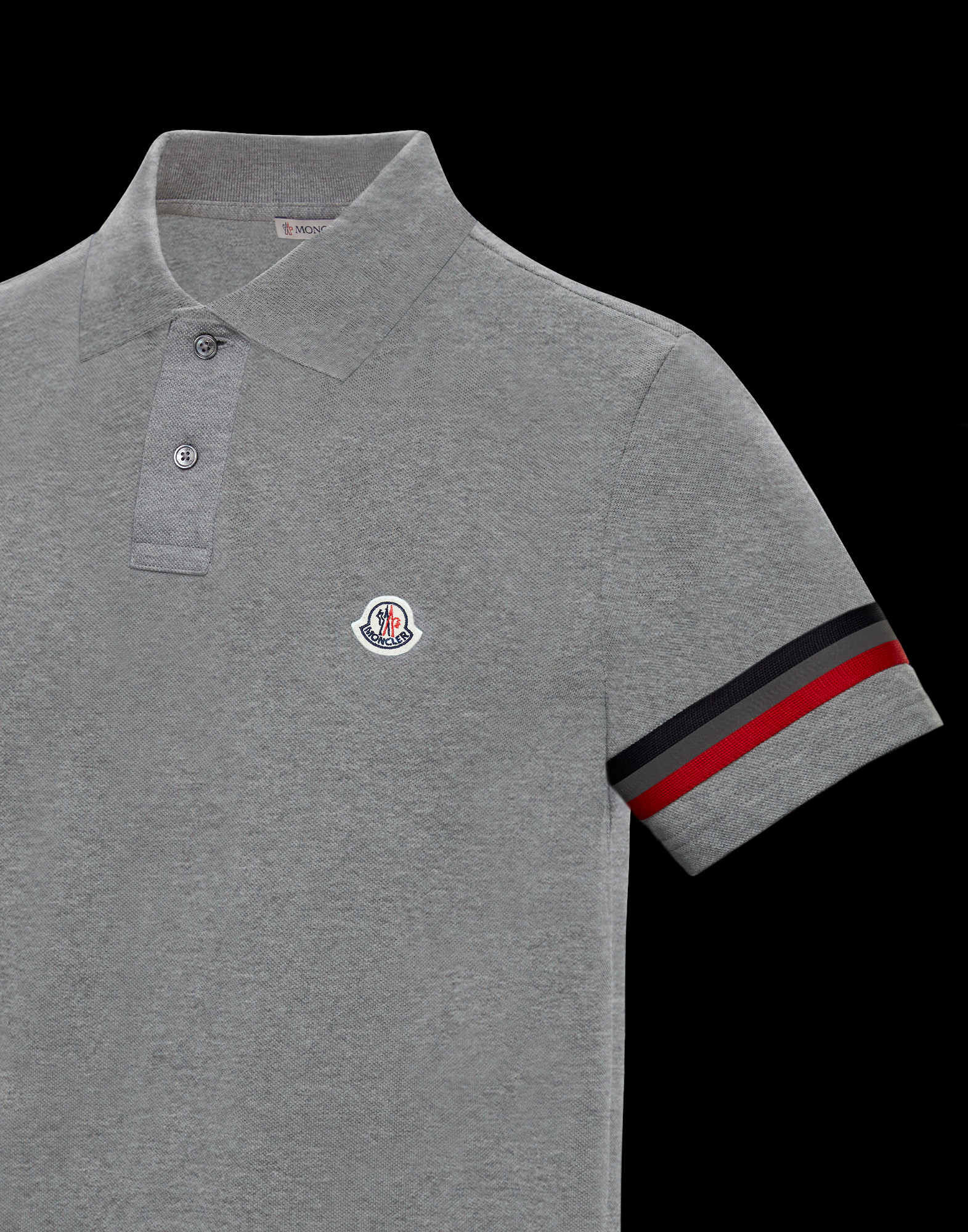 grey moncler polo shirt