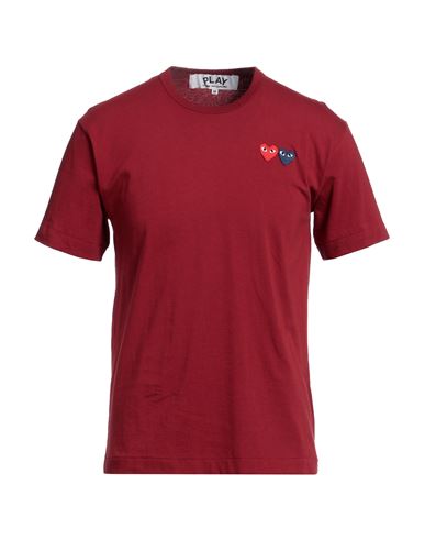 Comme Des Garçons Play Man T-shirt Burgundy Size M Cotton In Red