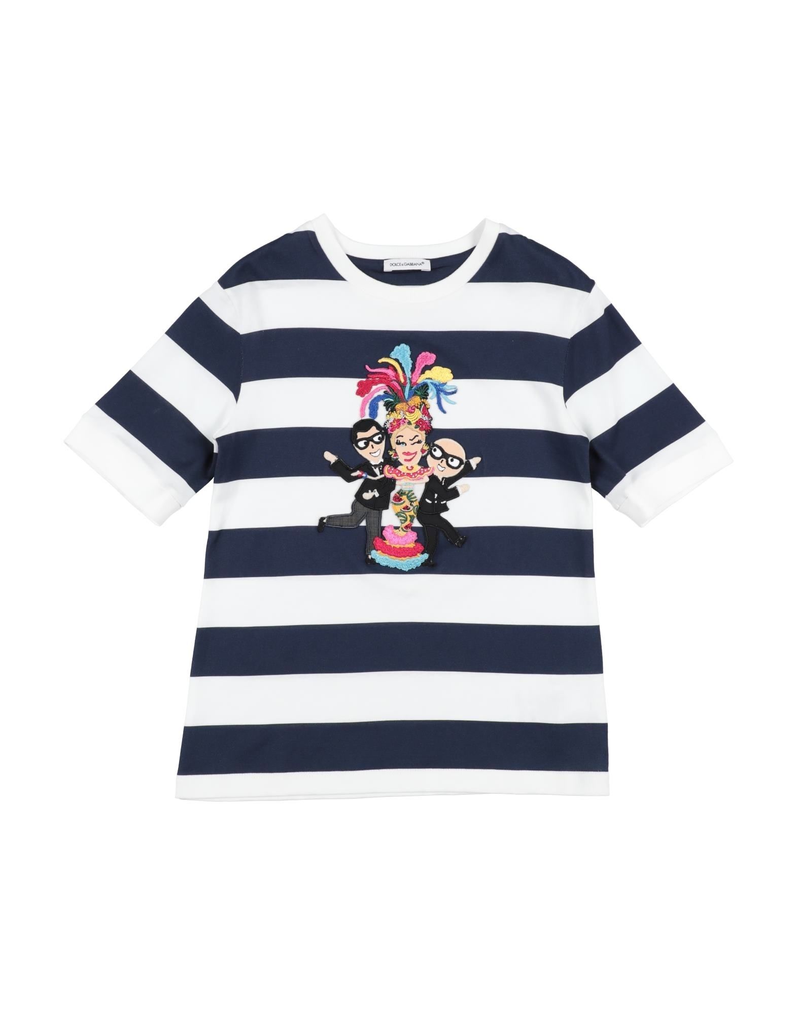 《セール開催中》DOLCE & GABBANA ガールズ 3-8 歳 T シャツ ダークブルー 5 コットン 100% / ポリエステル / バージンウール / ナイロン