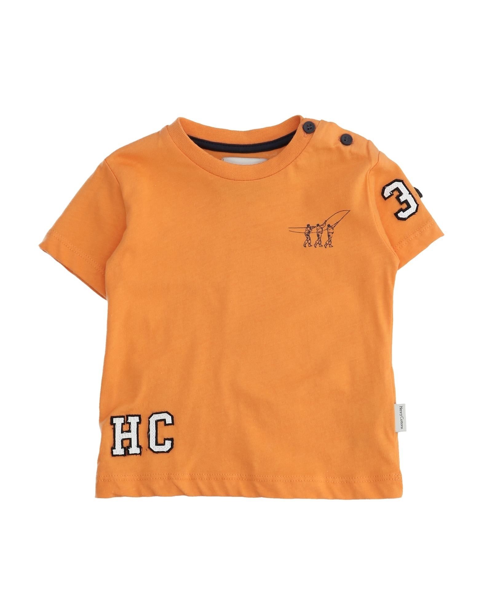 Henry Cotton's Kids' T-shirts In Orange