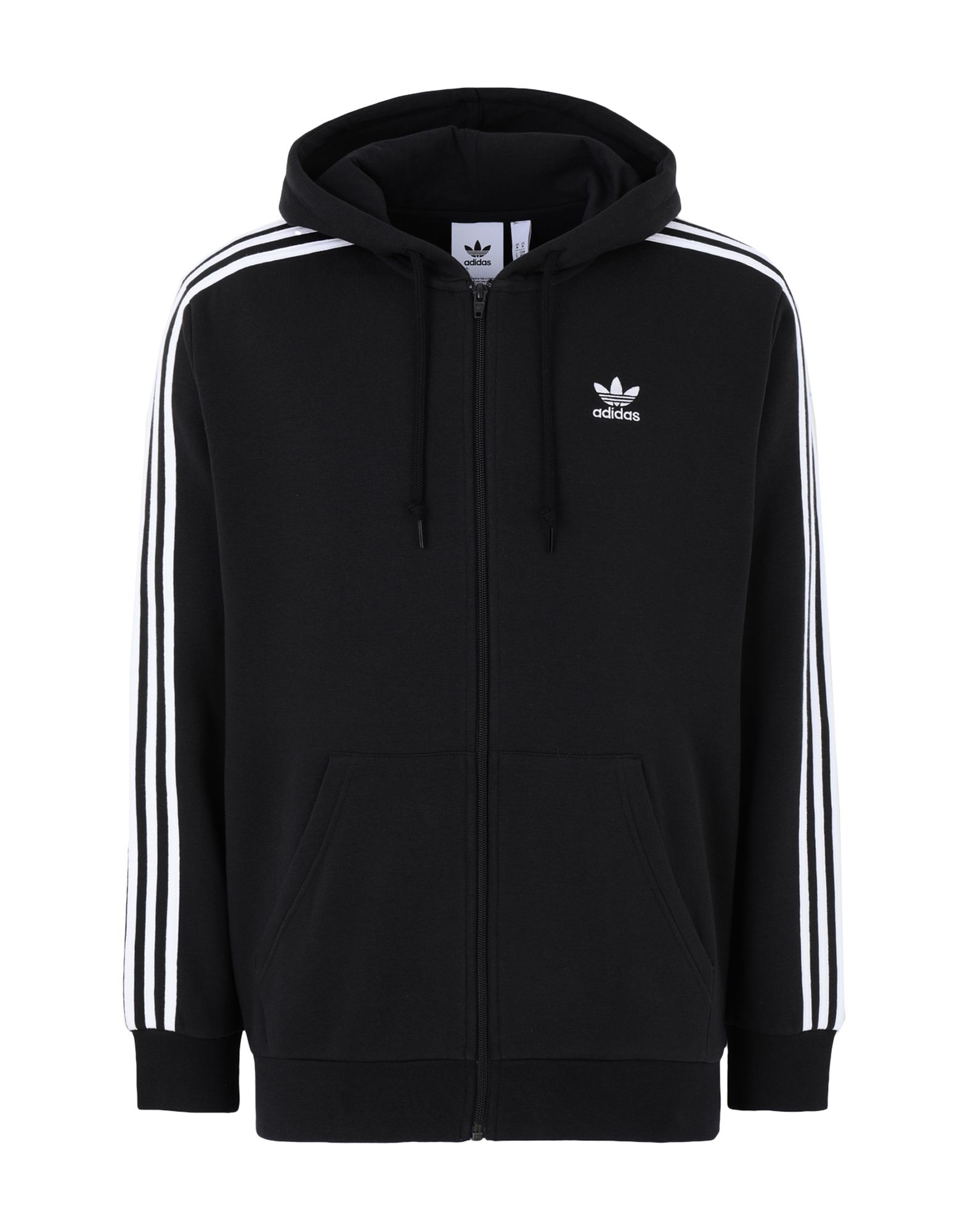 《セール開催中》ADIDAS ORIGINALS メンズ スウェットシャツ ブラック XS コットン 77% / リサイクルポリエステル 23% 3-STRIPES FZ