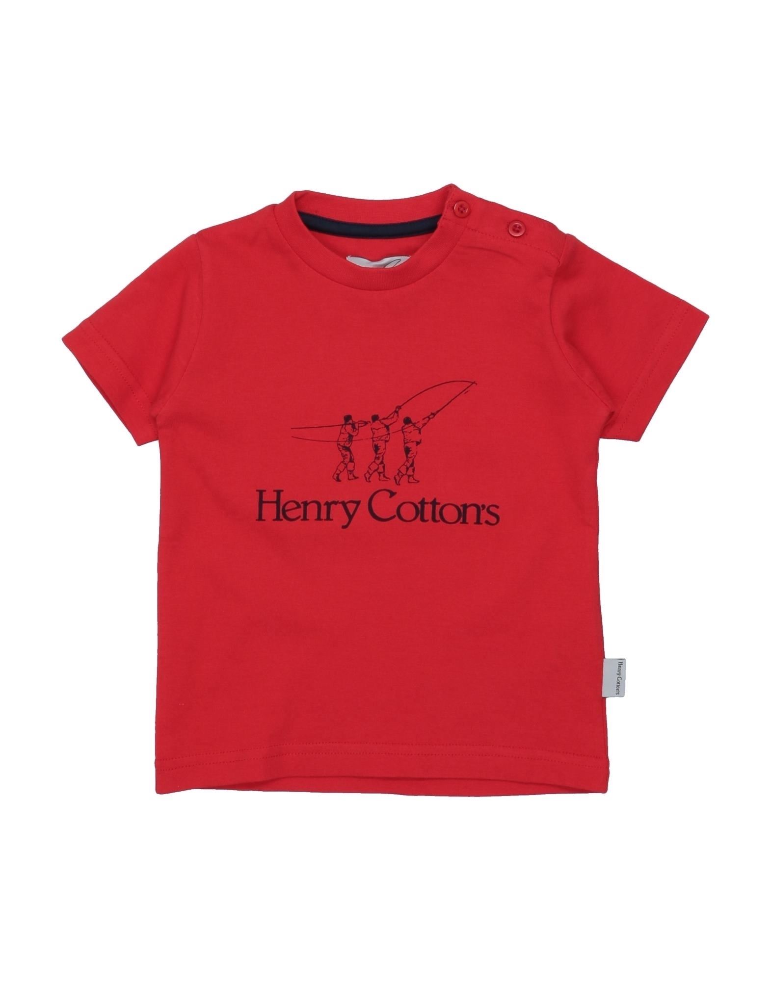 Henry Cotton's Kids' T-shirts In Red