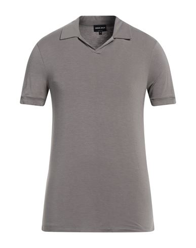 Giorgio Armani Man Polo Shirt Dove Grey Size 40 Viscose, Elastane