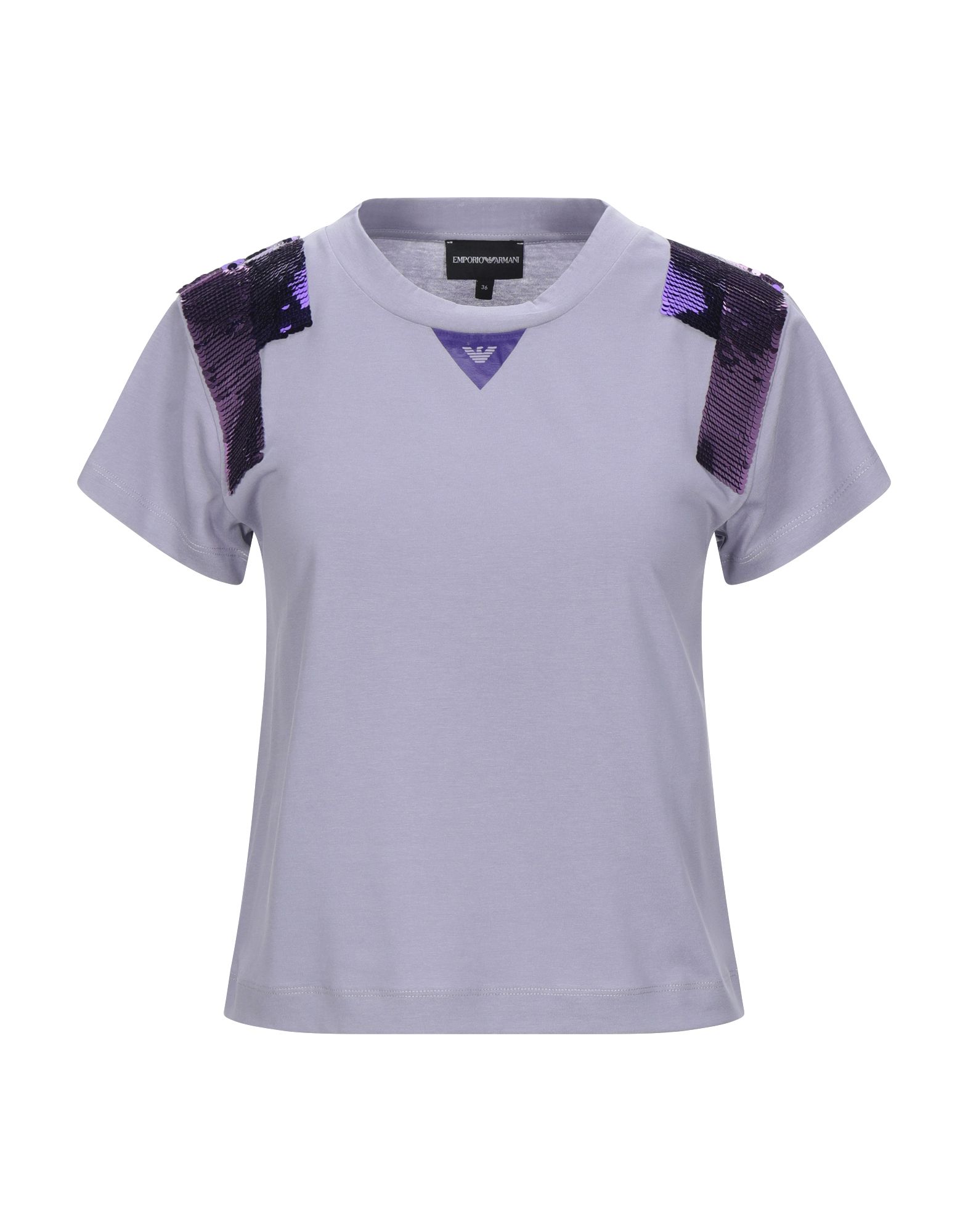 《セール開催中》EMPORIO ARMANI レディース T シャツ ライラック 36 テンセル 60% / コットン 30% / ポリエステル 10%