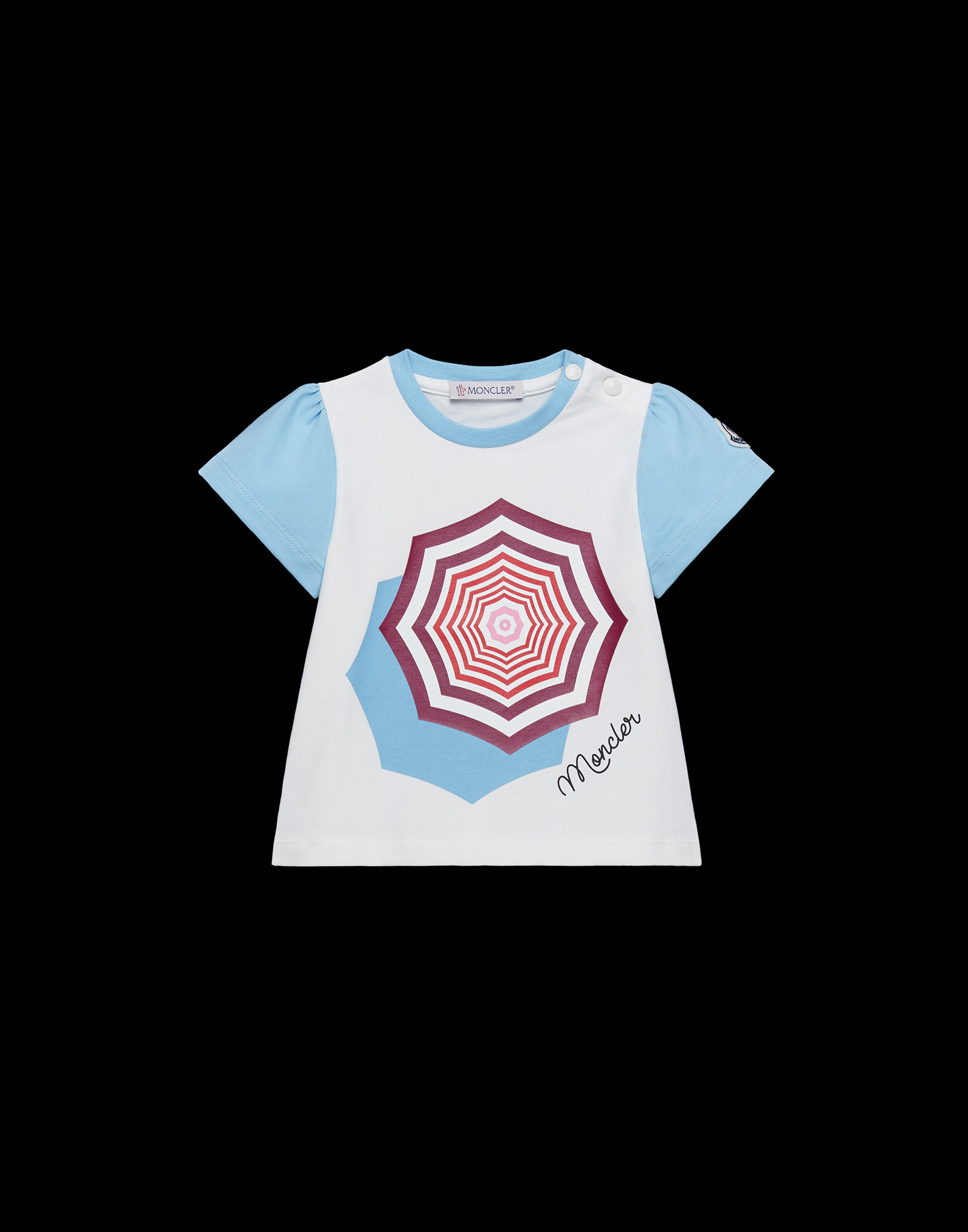 light blue moncler t shirt