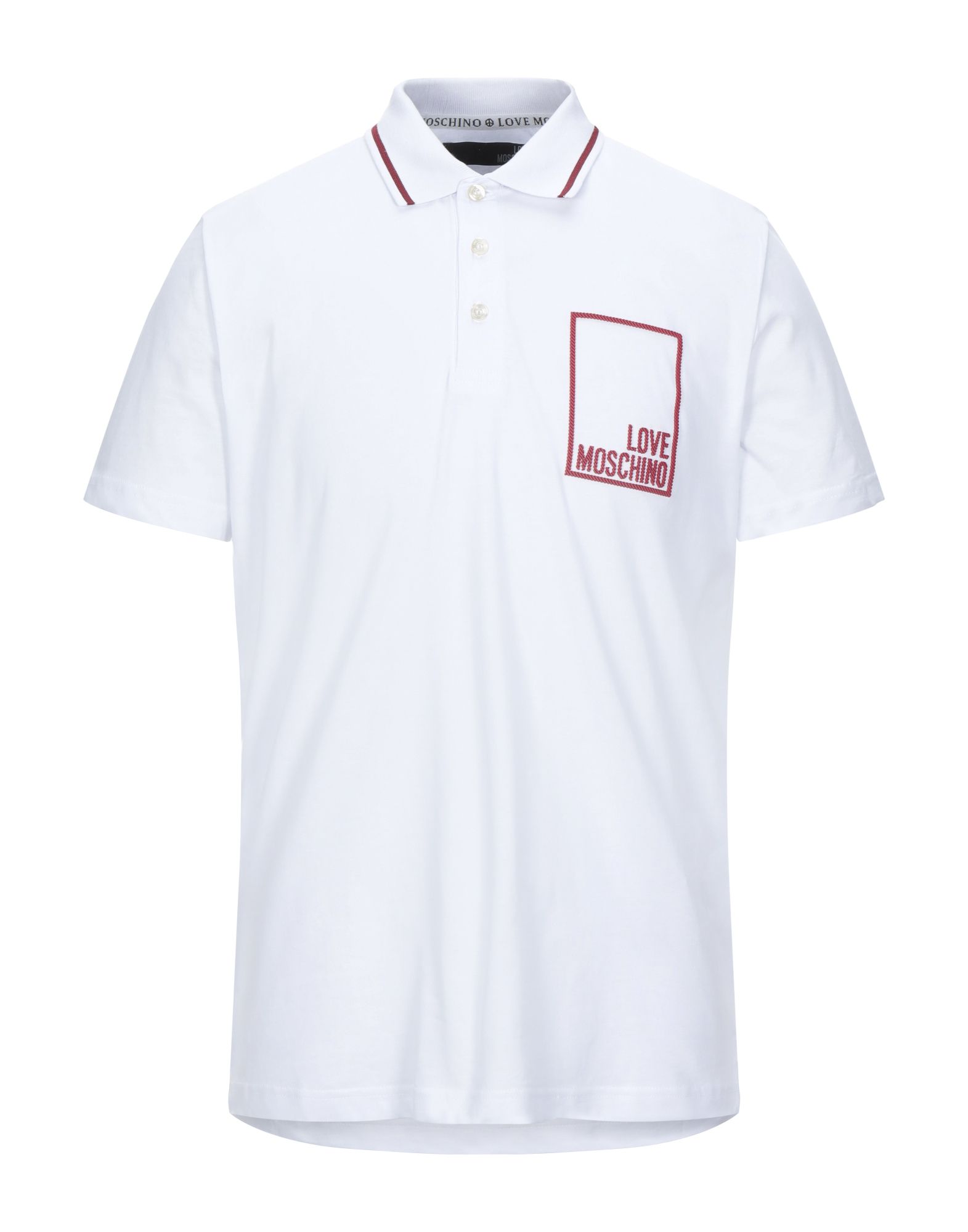 《セール開催中》LOVE MOSCHINO メンズ ポロシャツ ホワイト XS コットン 100% / ポリエステル / ポリウレタン